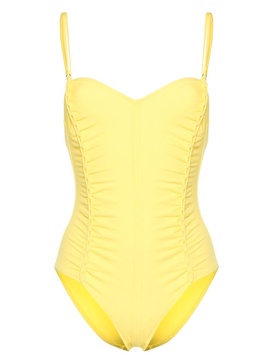 sweetheart-neck ruched swimsuit 