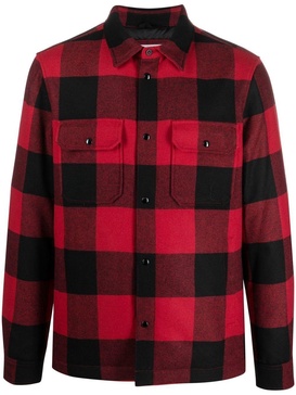 plaid check-print shirt jacket