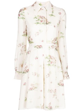 floral-print silk dress