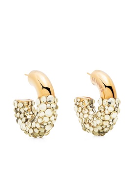 rhinestone-embellished chunky hoop earrings