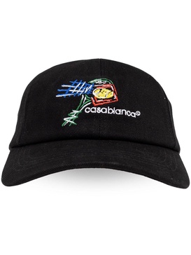 logo-embroidered cotton cap