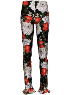 floral-print skinny trousers