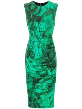 abstract-print midi dress