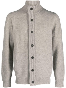 high-neck wool cardigan 