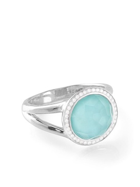 small Lollipop diamond, turquoise and quartz ring