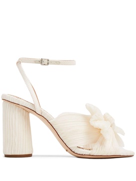 Camellia pleated-bow 90mm sandals