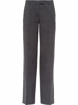 check-wool trousers