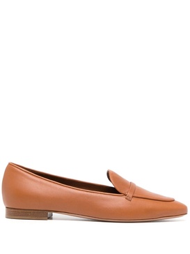 pointed-toe leather loafers