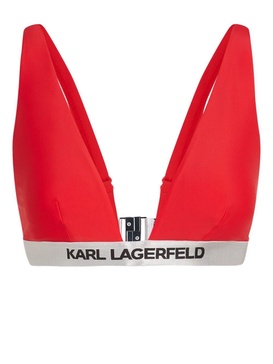 logo-underband triangle bikini top