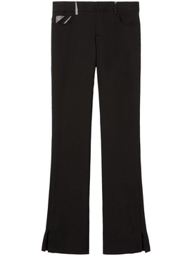 Marmo-print straight-leg trousers