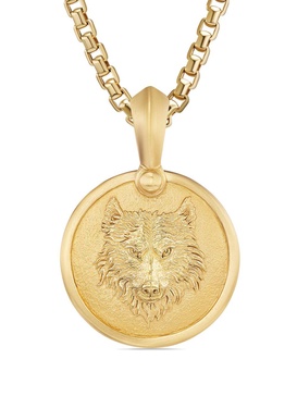 18kt yellow gold Wolf pendant