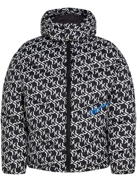 monogram-pattern padded jacket