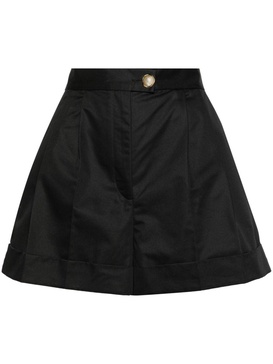 pleated cotton shorts