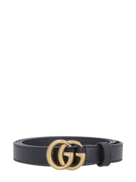 Black GG Marmont Leather Belt