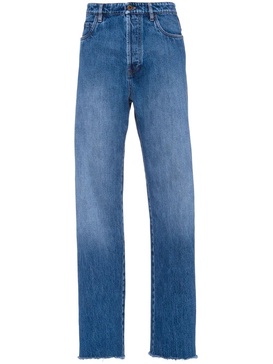 faded-effect straight-leg jeans