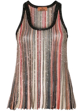 striped lurex tank top