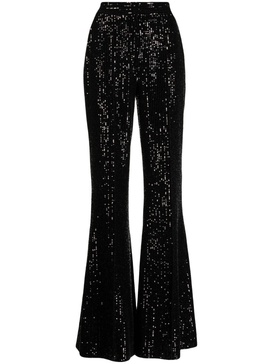 sequinned flared trousers