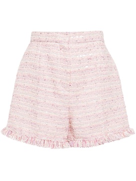 tweed fringe-trimmed shorts