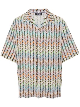 chevron-print twill shirt