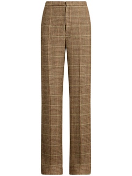 plaid straight-leg trousers