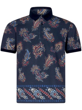 paisley-print cotton polo shirt