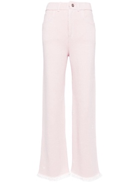 wide-leg knitted trousers