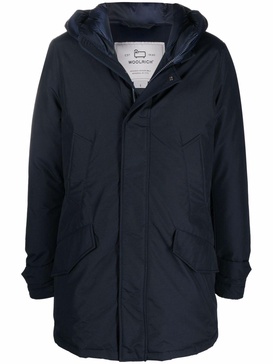 padded zip-up hooded coat