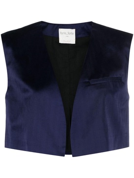 padded-shoulders herringbone waistcoat