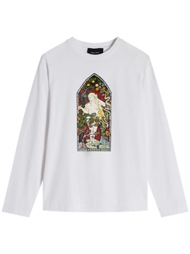 stained glass-graphic print cotton t-shirt 