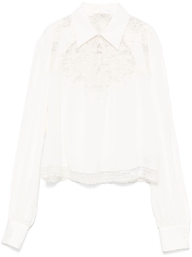 Lace-applied blouse