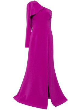 one-shoulder asymmetric gown