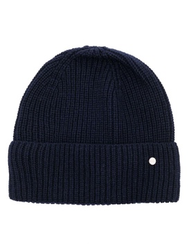 logo-plaque ribbed beanie