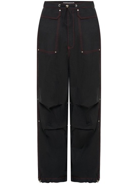 Hongbao contrast-stitching wide-leg trousers