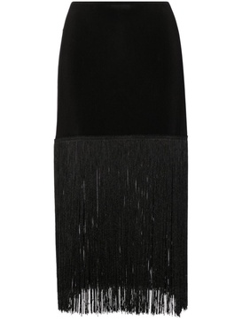 fringed midi skirt