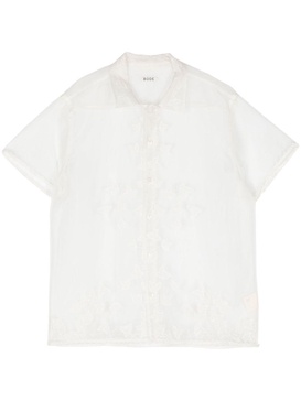 White Ivy Embroidered Silk Shirt