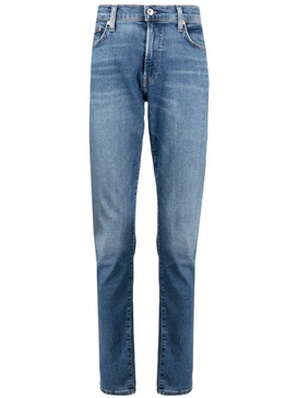 slim-cut cotton jeans