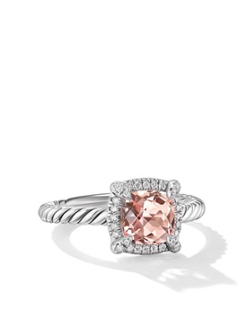 sterling silver Petite Chatelaine morganite and diamond ring