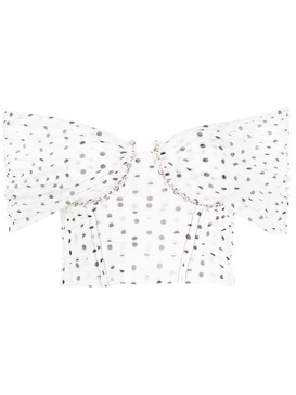 polka-dot print cropped top