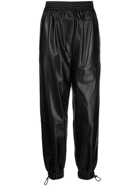 elasticated leather trousers