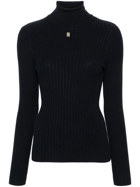 cable-knit roll-neck jumper