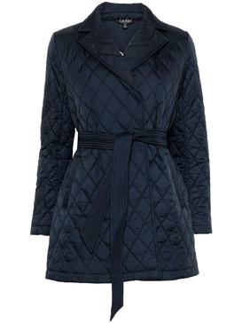 diamond-quilted raincoat