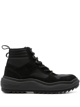 panelled lace-up boots