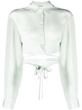 Tie-detail long-sleeve blouse 