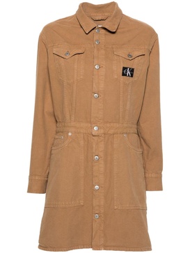 logo-patch shirt minidress