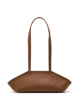 logo-debossed leather shoulder bag