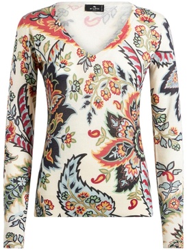 paisley-print knitted top