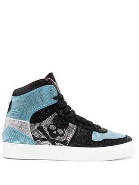 crystal-embellished high-top sneakers