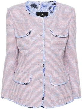 Checked wool-blend tweed jacket 