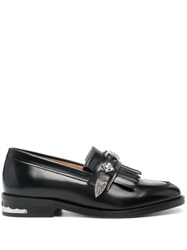 stud-embellished leather loafers