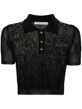 lurex studded polo top